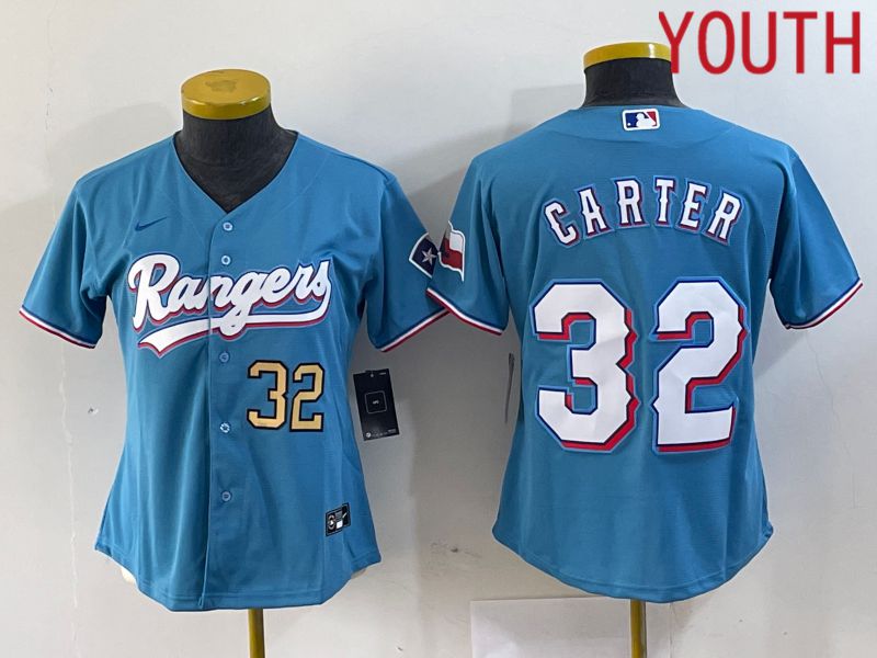 Youth Texas Rangers #32 Carter Blue Game Nike 2024 MLB Jersey style 2->youth mlb jersey->Youth Jersey